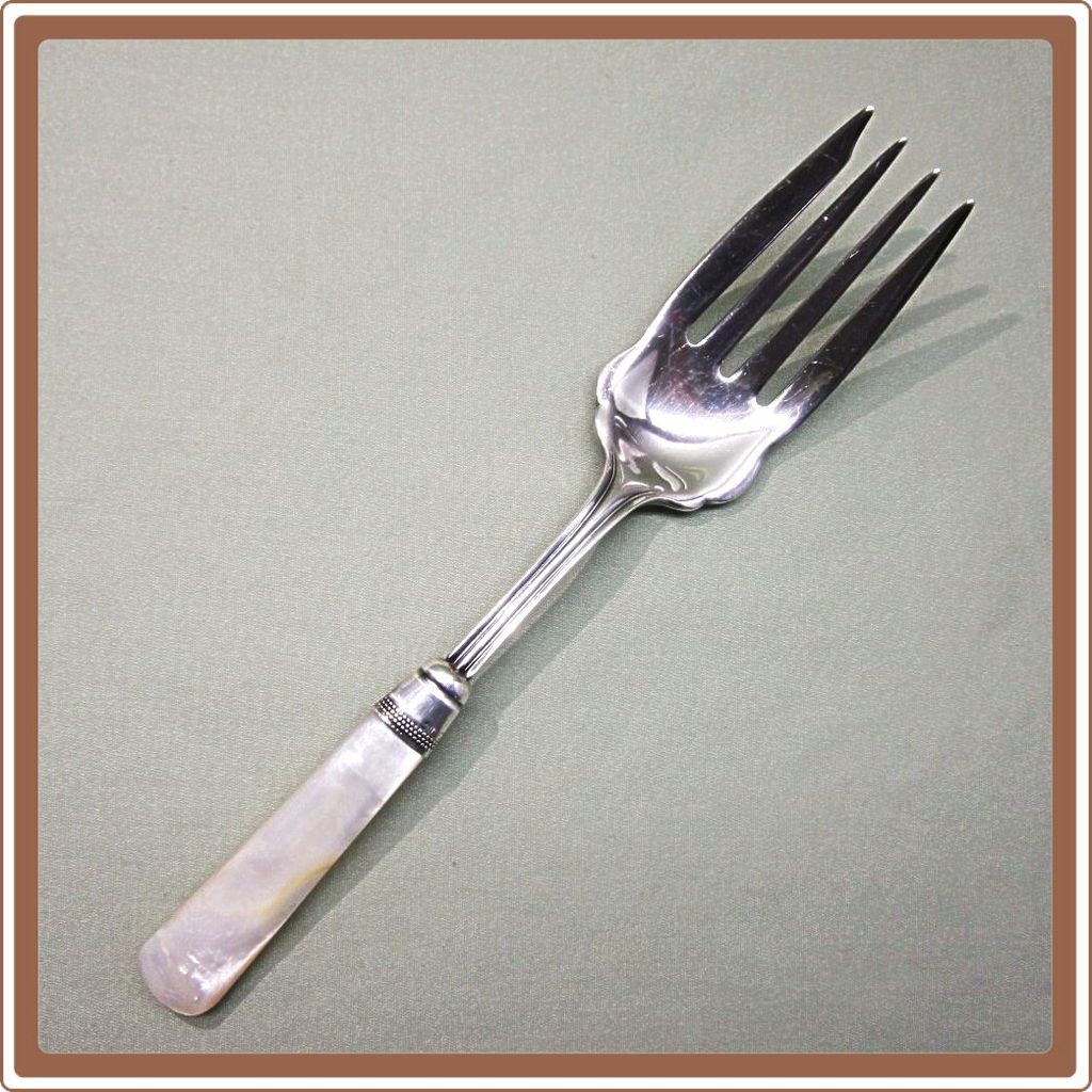 Sterling Silver Mother of Pearl Serving Fork Sterling Silver Mother of Pearl Serving Fork