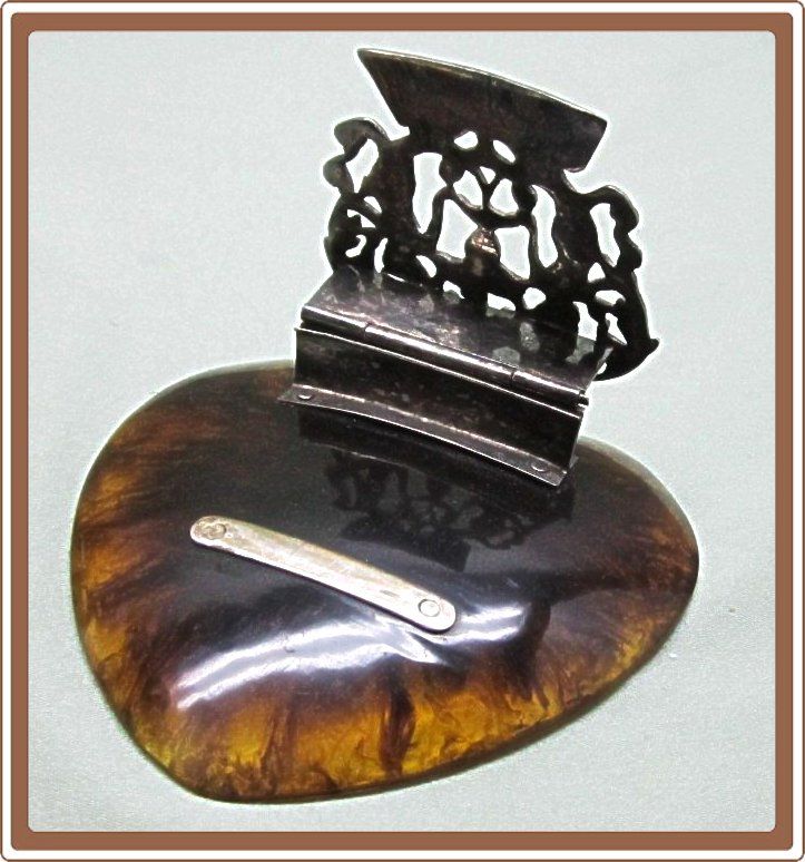Ladies Paper Holder Silverplate and Faux Tortoise Ladies Paper Holder Silverplate and Faux Tortoise