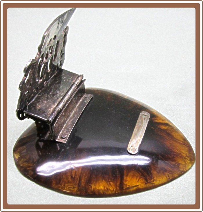 Ladies Paper Holder Silverplate and Faux Tortoise Ladies Paper Holder Silverplate and Faux Tortoise