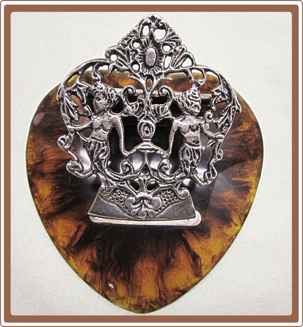 Ladies Paper Holder Silverplate and Faux Tortoise Ladies Paper Holder Silverplate and Faux Tortoise