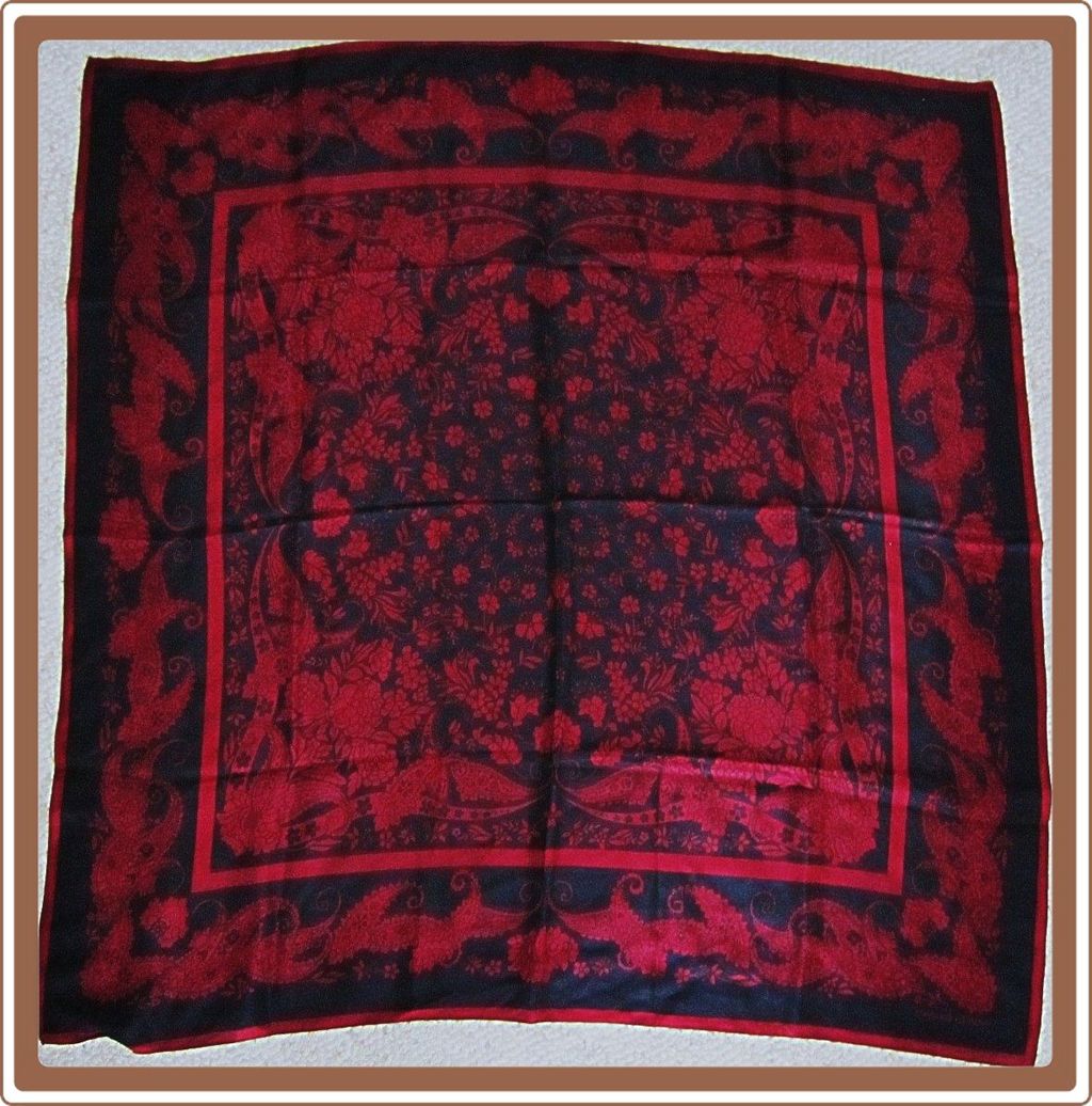 Vintage Adrienne Vittadini Silk Scarf Burgundy Paisley Vintage Adrienne Vittadini Silk Scarf Burgundy Paisley