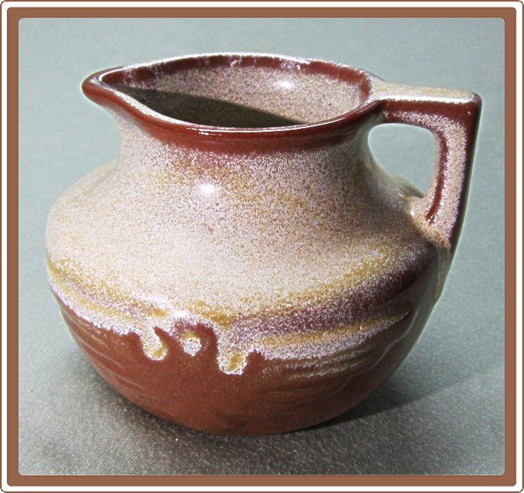 Frankoma Mini Thunderbird Jug Brown Satin Drip Glaze No 555 Frankoma Mini Thunderbird Jug Brown Satin Drip Glaze No 555