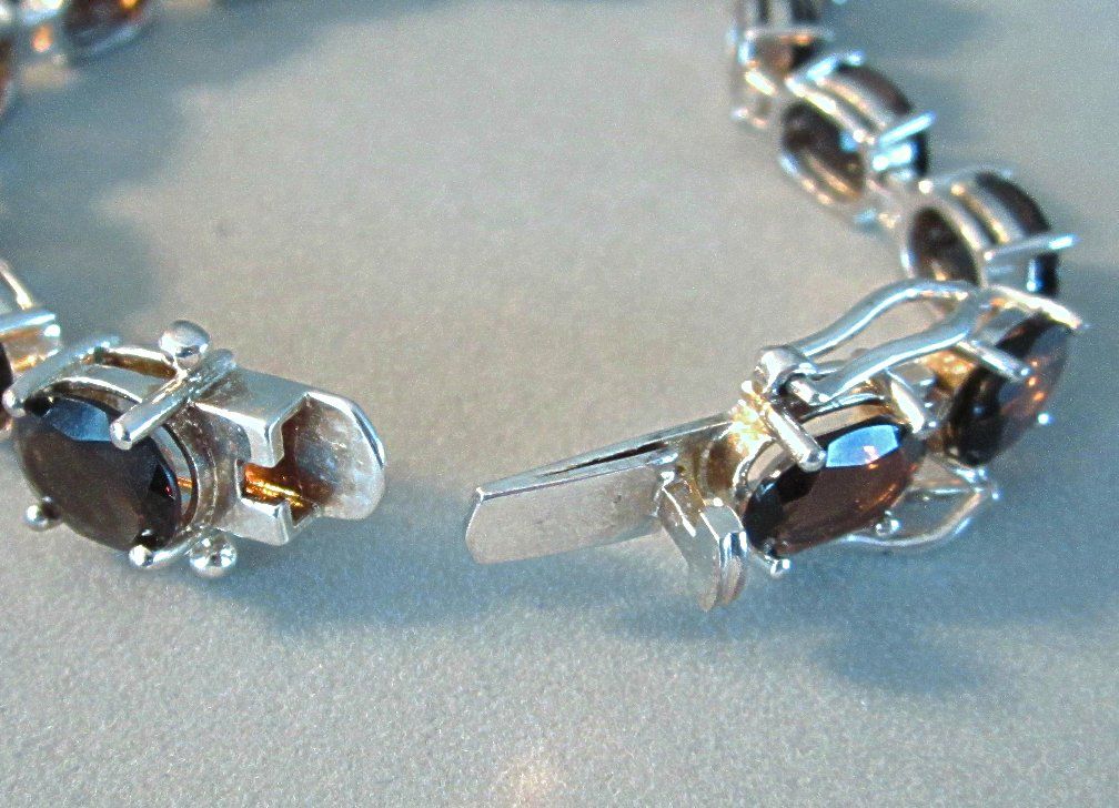 Vintage Sterling Silver and Citrine Link Bracelet ALX Vintage Sterling Silver and Citrine Link Bracelet ALX