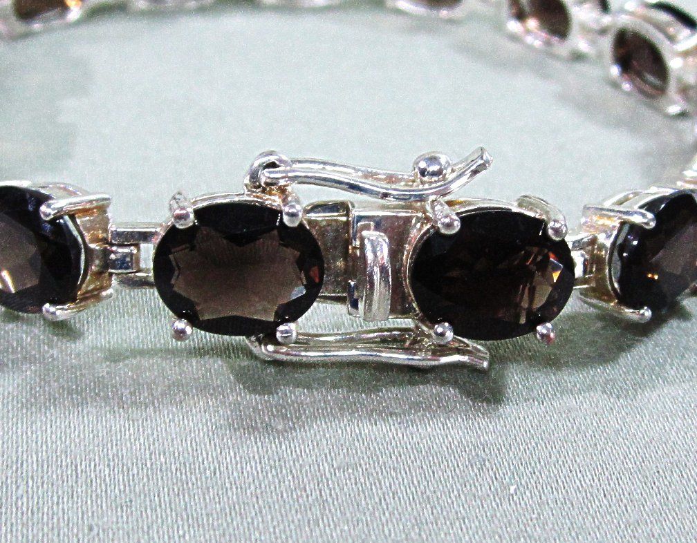 Vintage Sterling Silver and Citrine Link Bracelet ALX Vintage Sterling Silver and Citrine Link Bracelet ALX