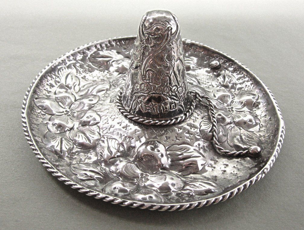 Sterling Silver Sombrero Casa Prieto Large and Ornate Sterling Silver Sombrero Casa Prieto Large and Ornate