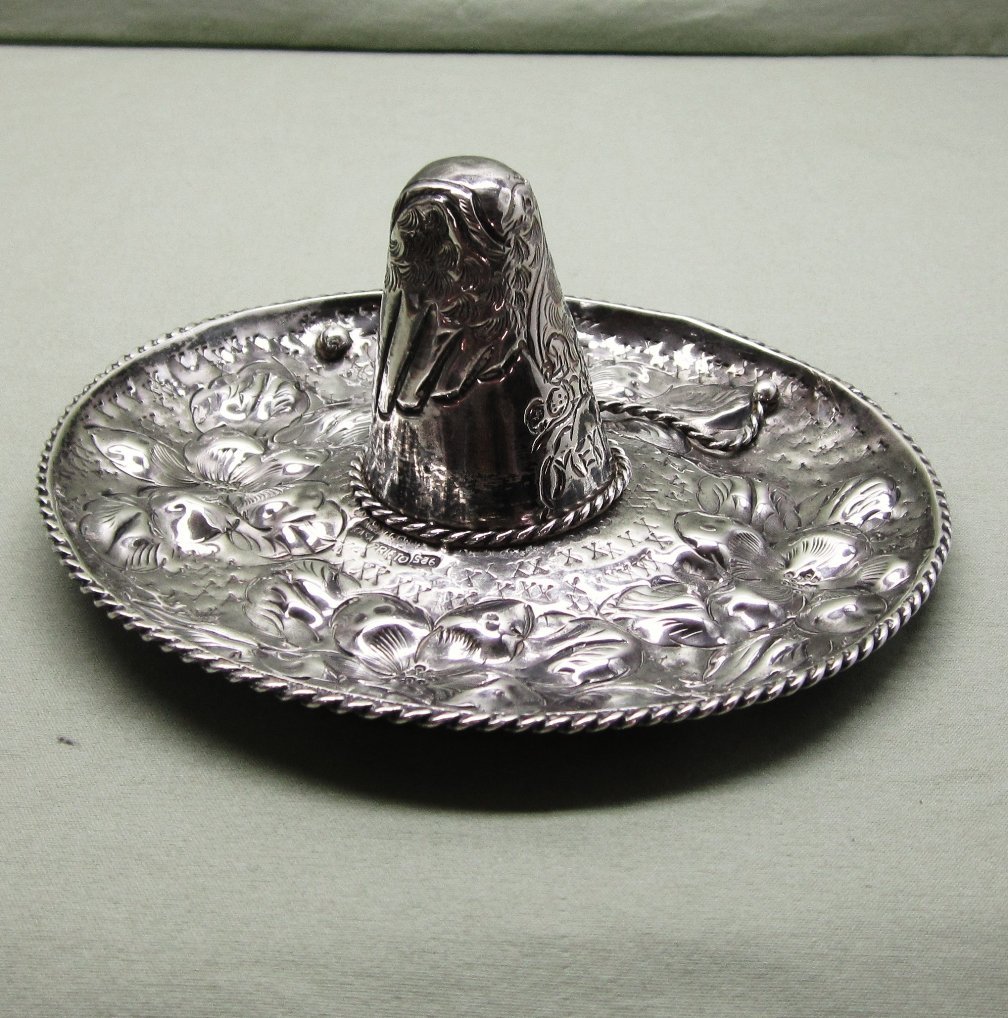 Sterling Silver Sombrero Casa Prieto Large and Ornate Sterling Silver Sombrero Casa Prieto Large and Ornate