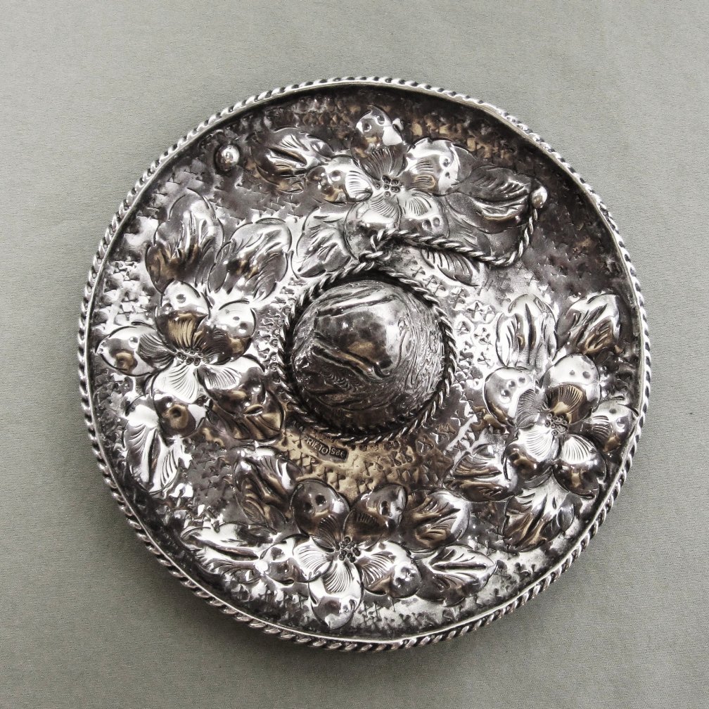 Sterling Silver Sombrero Casa Prieto Large and Ornate Sterling Silver Sombrero Casa Prieto Large and Ornate