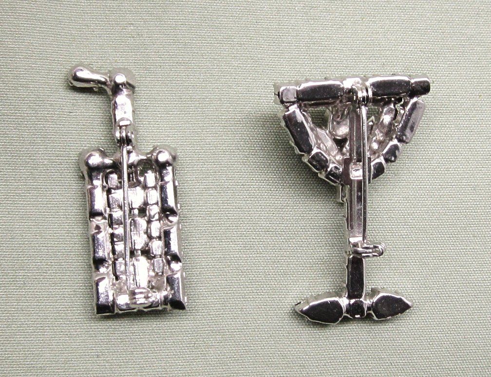 Retro Rhinestone Cocktail Pin Set Weiss Retro Rhinestone Cocktail Pin Set Weiss
