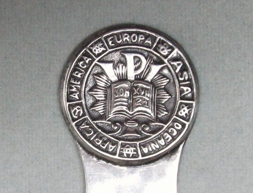 Hammered Nickel Silver Letter Opener Christian Symbols Hammered Nickel Silver Letter Opener Christian Symbols