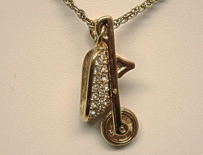 Vintage Swarovski Rhinestone Wheelbarrow Charm Pendant Vintage Swarovski Rhinestone Wheelbarrow Charm Pendant