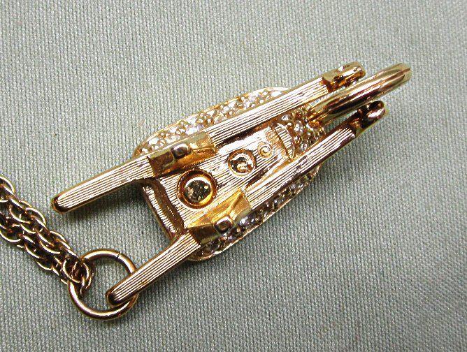 Vintage Swarovski Rhinestone Wheelbarrow Charm Pendant Vintage Swarovski Rhinestone Wheelbarrow Charm Pendant