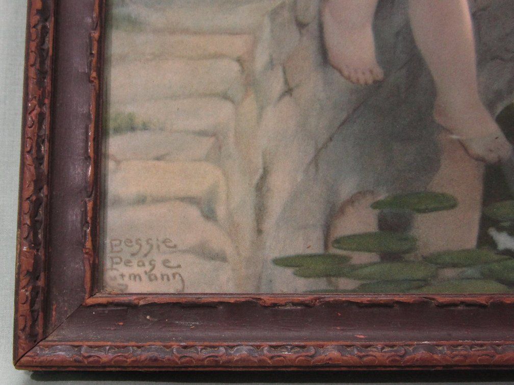 Bessie Pease Gutmann Cherub Butterfly Print Original Frame Bessie Pease Gutmann Cherub Butterfly Print Original Frame
