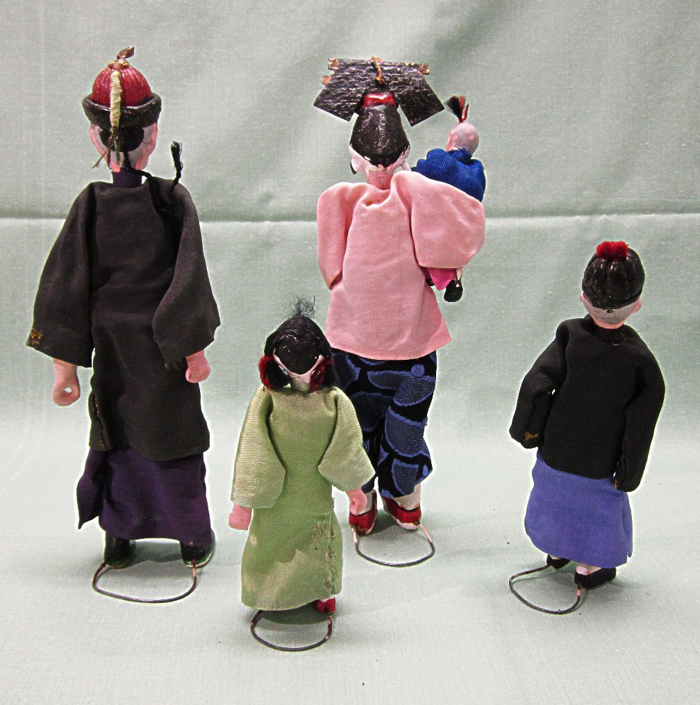 1930's Chinese Doll Family Composition Original Box 1930's Chinese Doll Family Composition Original Box