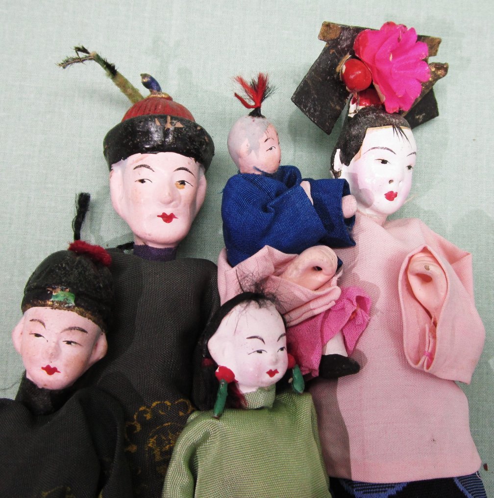 1930's Chinese Doll Family Composition Original Box 1930's Chinese Doll Family Composition Original Box