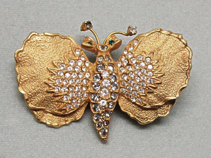 Philip Hulitar Rhinestone Butterfly Brooch Pin Philip Hulitar Rhinestone Butterfly Brooch Pin