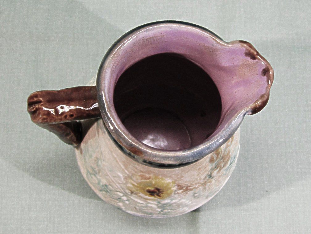 Majolica Pottery Pitcher Butterfly Lip Majolica Pottery Pitcher Butterfly Lip