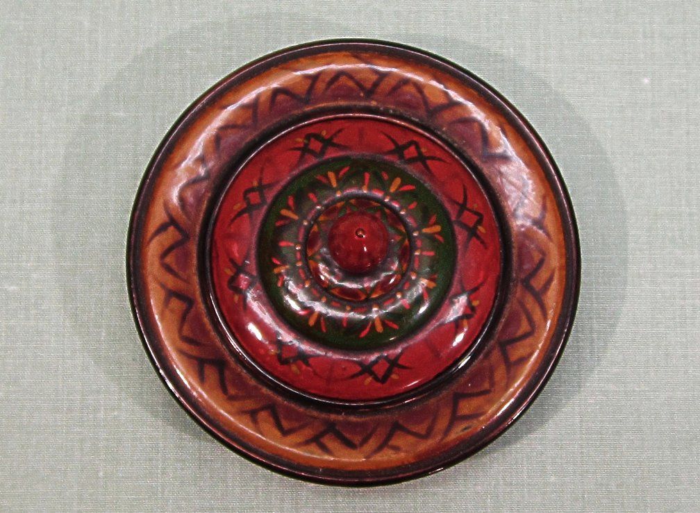 Japanese Lacquerware Small Trinket Box Round Handpainted Japanese Lacquerware Small Trinket Box Round Handpainted