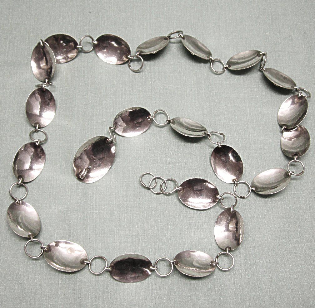 Navajo Sterling Silver Onyx Belt Signed Nel J Navajo Sterling Silver Onyx Belt Signed Nel J