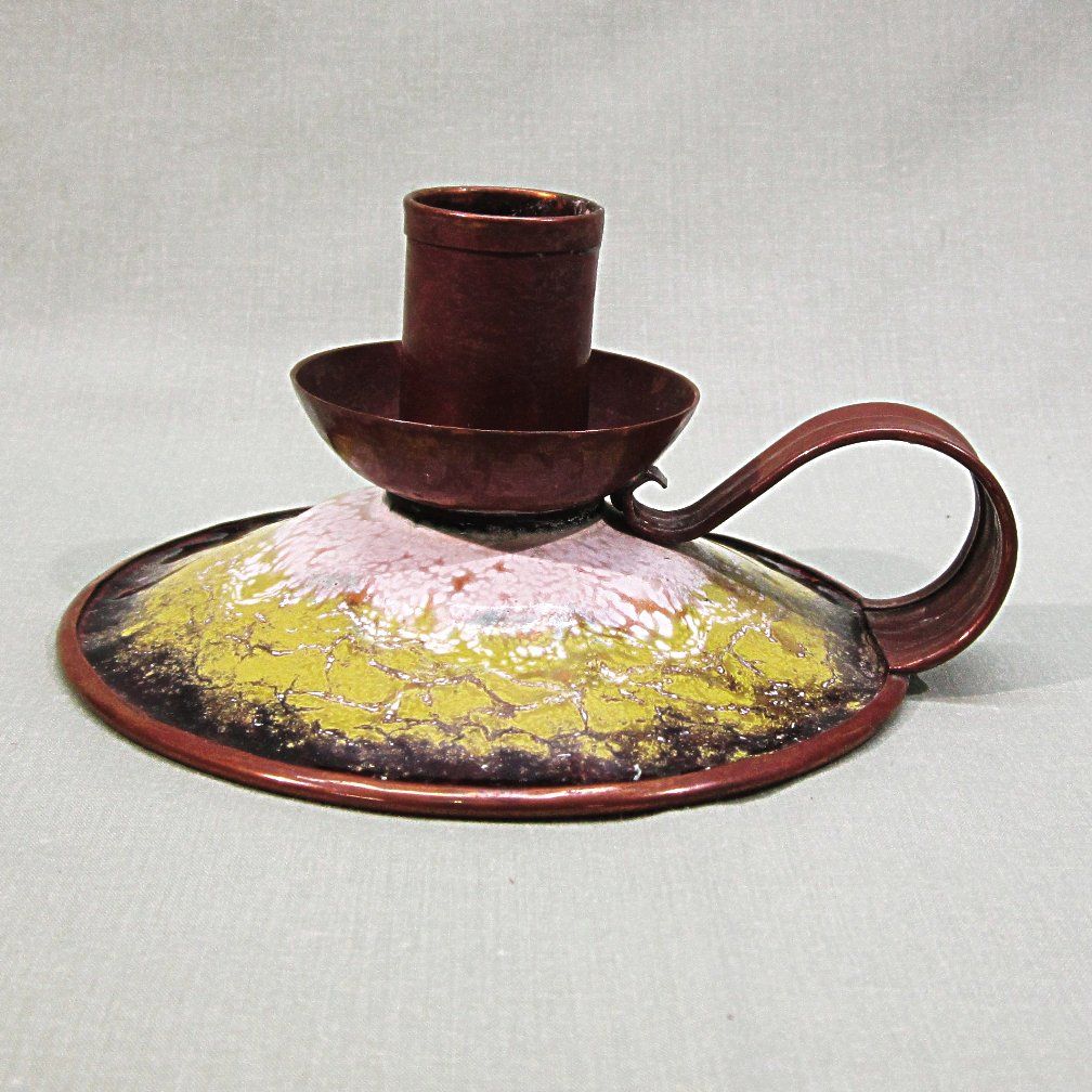 Serge Nekrassoff Enamel on Copper Candleholder Serge Nekrassoff Enamel on Copper Candleholder