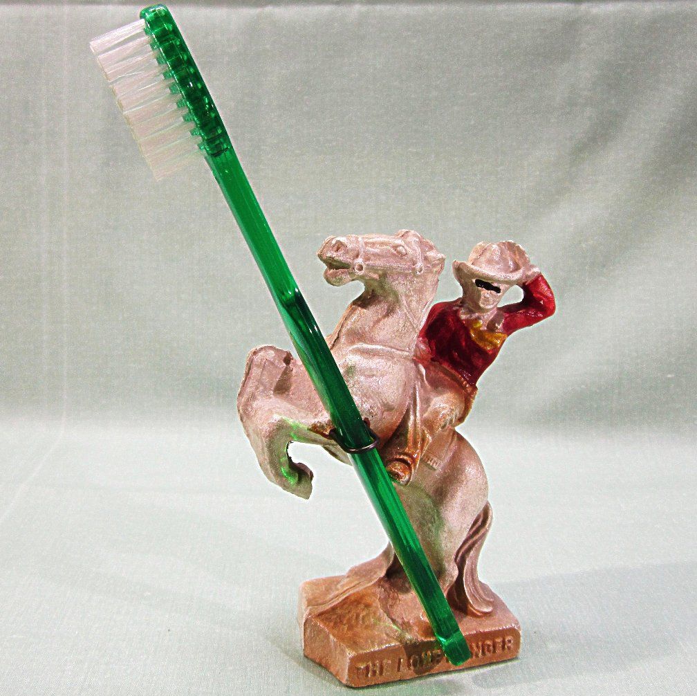 1958 Composition The Lone Ranger Toothbrush Holder 1958 Composition The Lone Ranger Toothbrush Holder