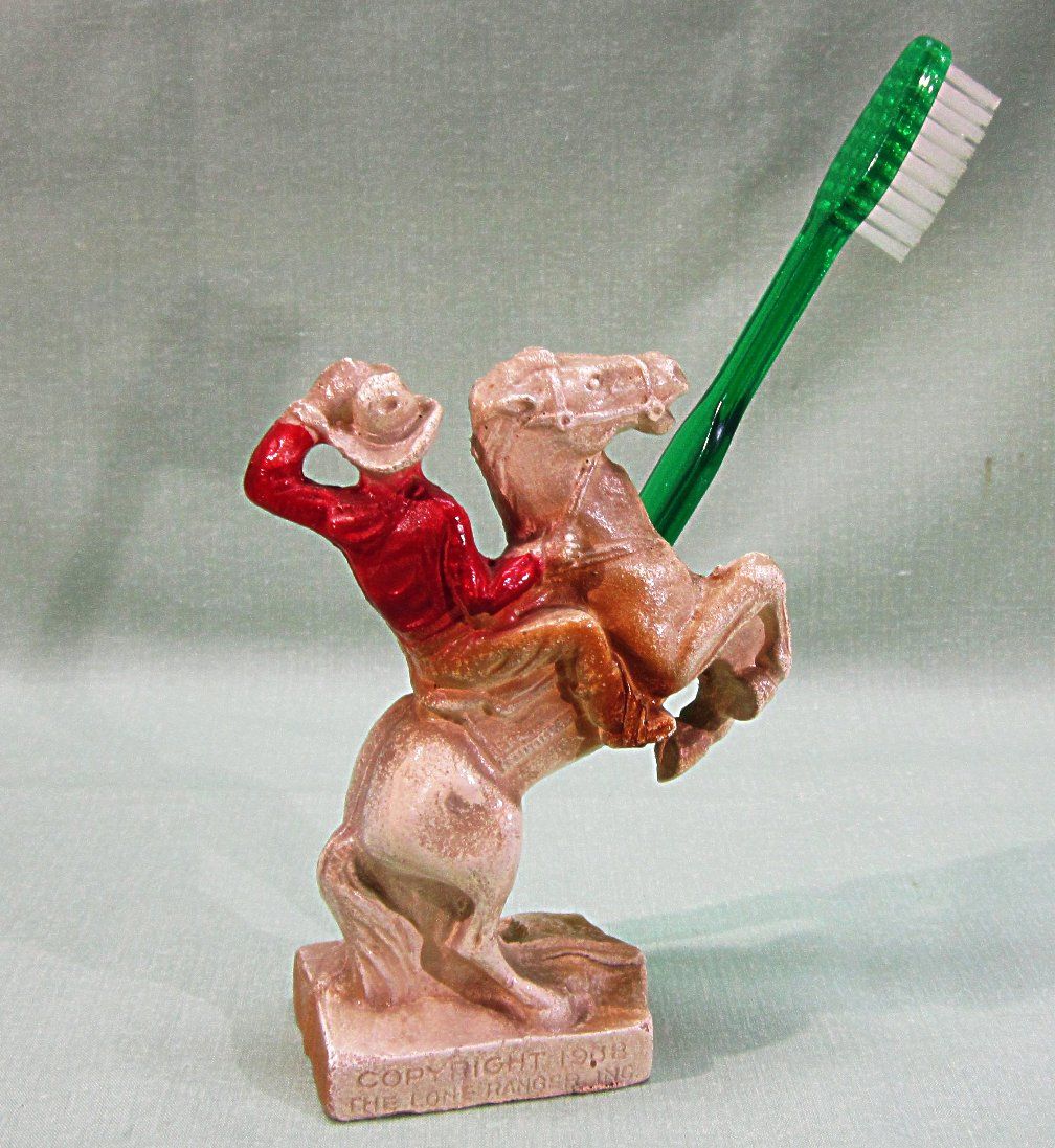 1958 Composition The Lone Ranger Toothbrush Holder 1958 Composition The Lone Ranger Toothbrush Holder