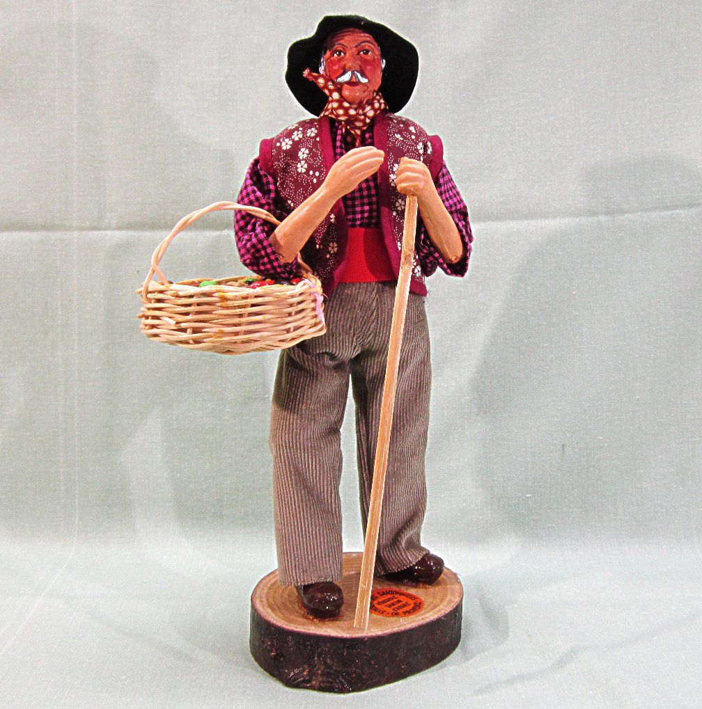 French Santon de Provence Clay Figure Doll Fruit Peddler French Santon de Provence Clay Figure Doll Fruit Peddler