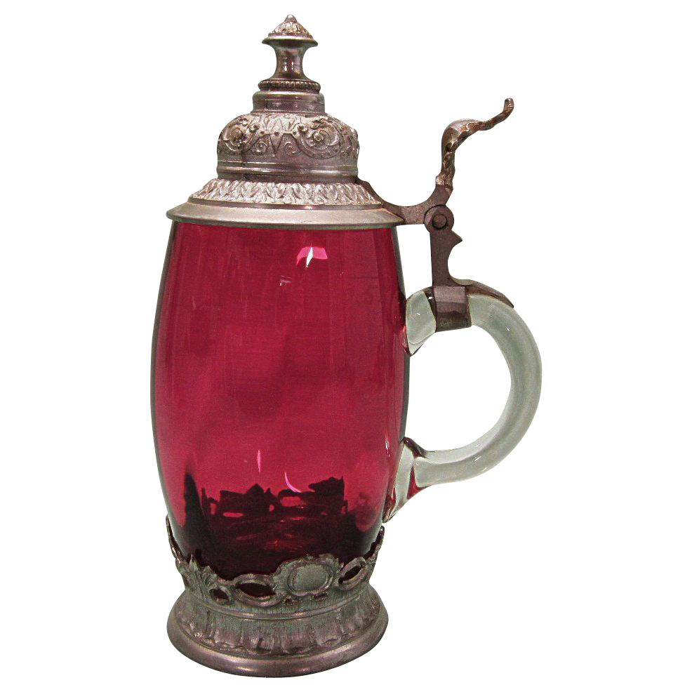 Vintage Cranberry Glass Stein Vintage Cranberry Glass Stein
