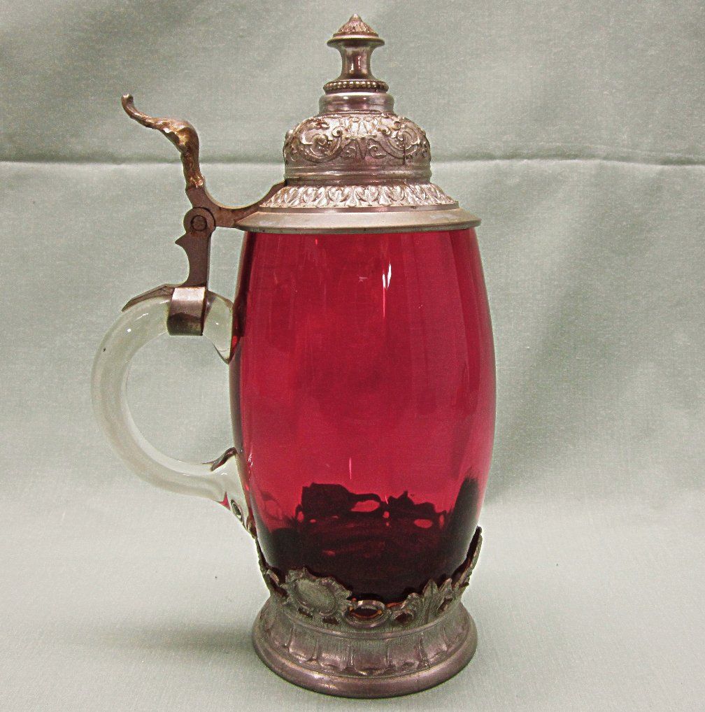 Vintage Cranberry Glass Stein Vintage Cranberry Glass Stein