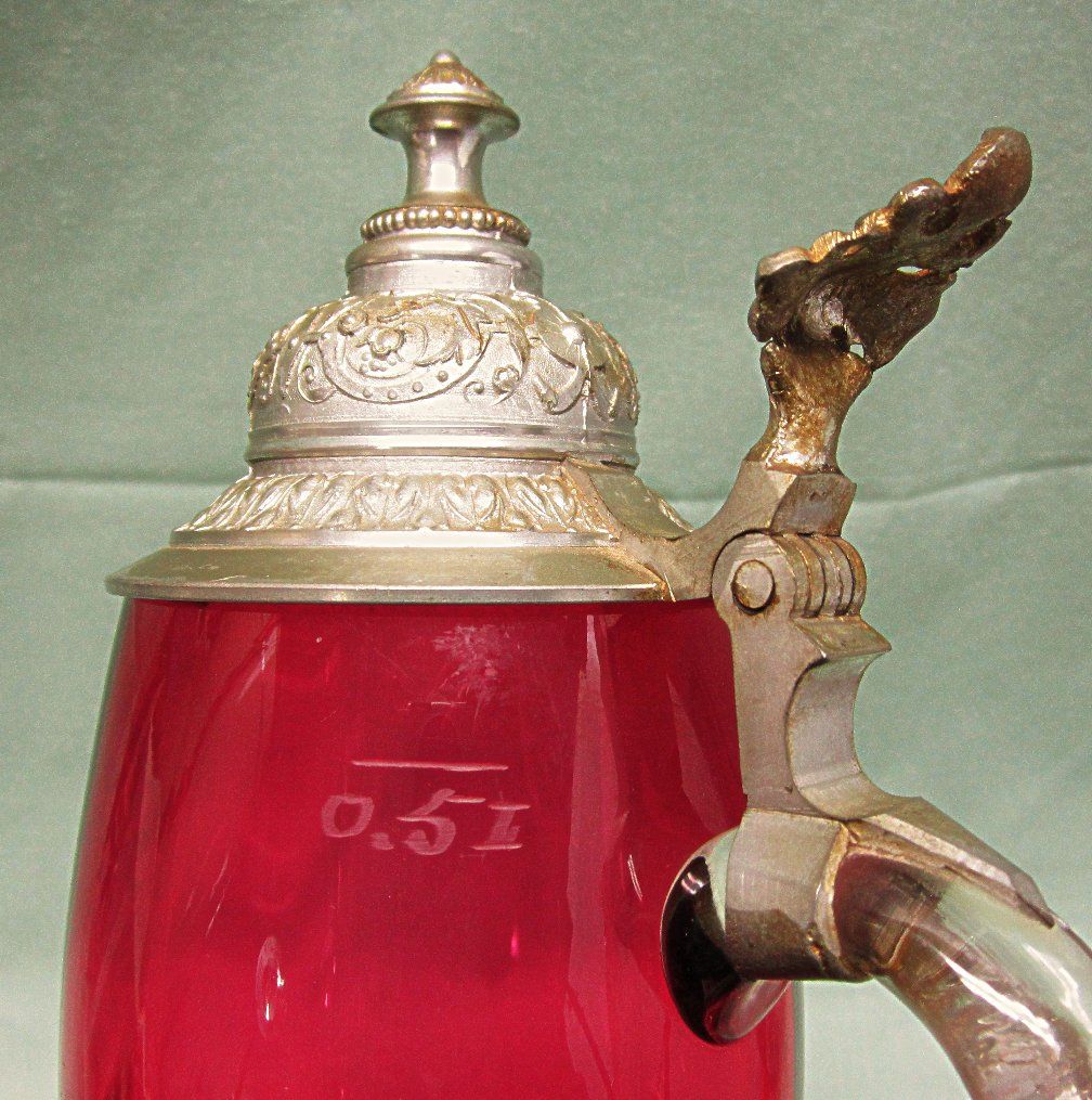 Vintage Cranberry Glass Stein Vintage Cranberry Glass Stein