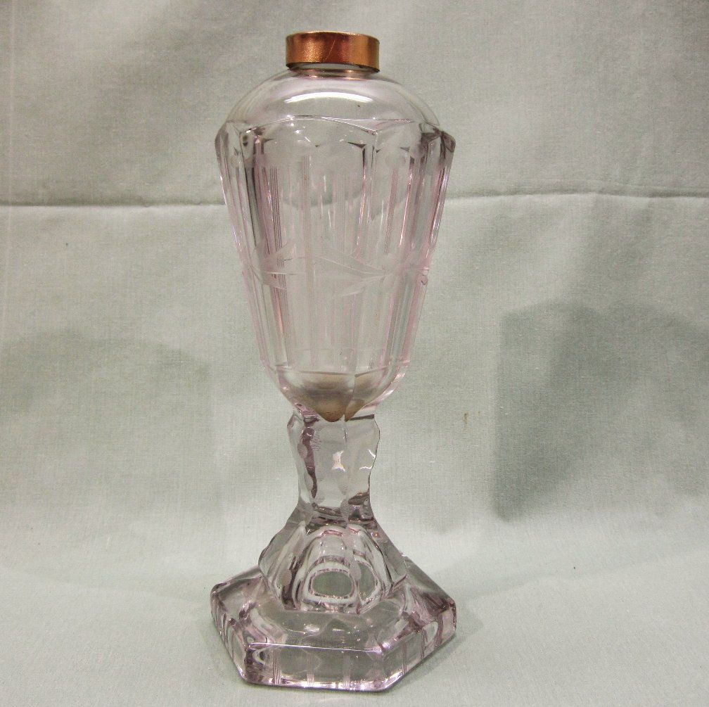Old Cut Glass Whale Oil Lamp Old Cut Glass Whale Oil Lamp