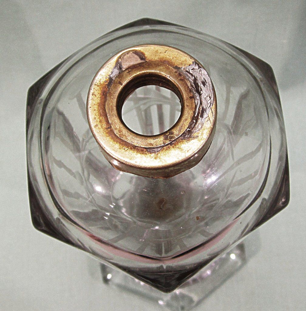 Old Cut Glass Whale Oil Lamp Old Cut Glass Whale Oil Lamp