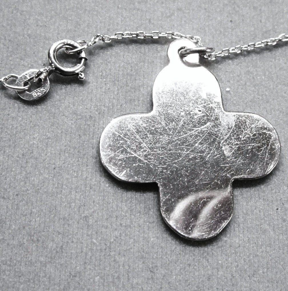 Sterling Silver Cross Pendant Heart Motif Sterling Silver Cross Pendant Heart Motif
