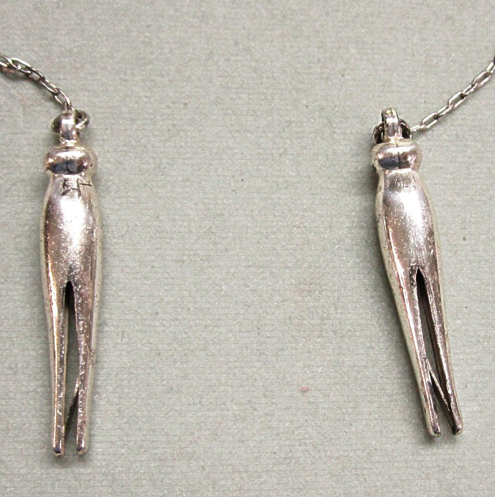 Sterling Silver Bib Clips Clothespins H F Barrows Sterling Silver Bib Clips Clothespins H F Barrows