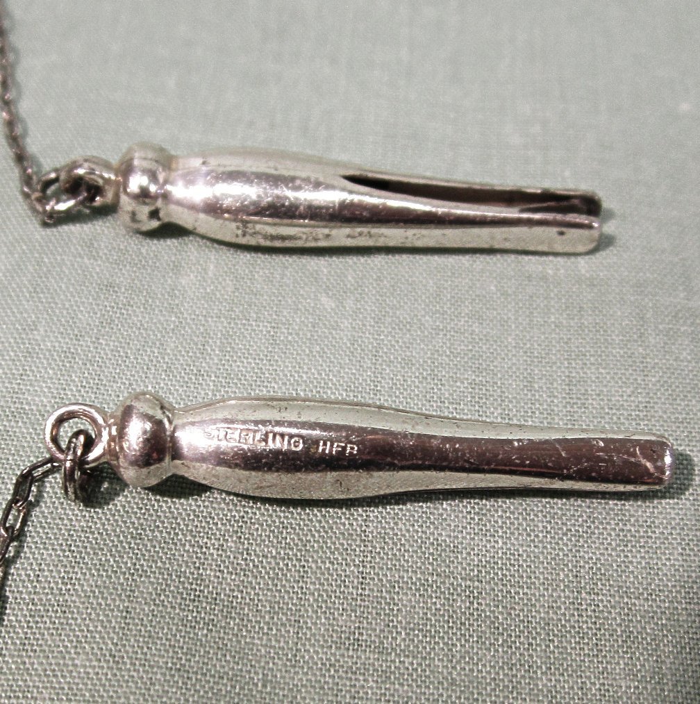 Sterling Silver Bib Clips Clothespins H F Barrows Sterling Silver Bib Clips Clothespins H F Barrows