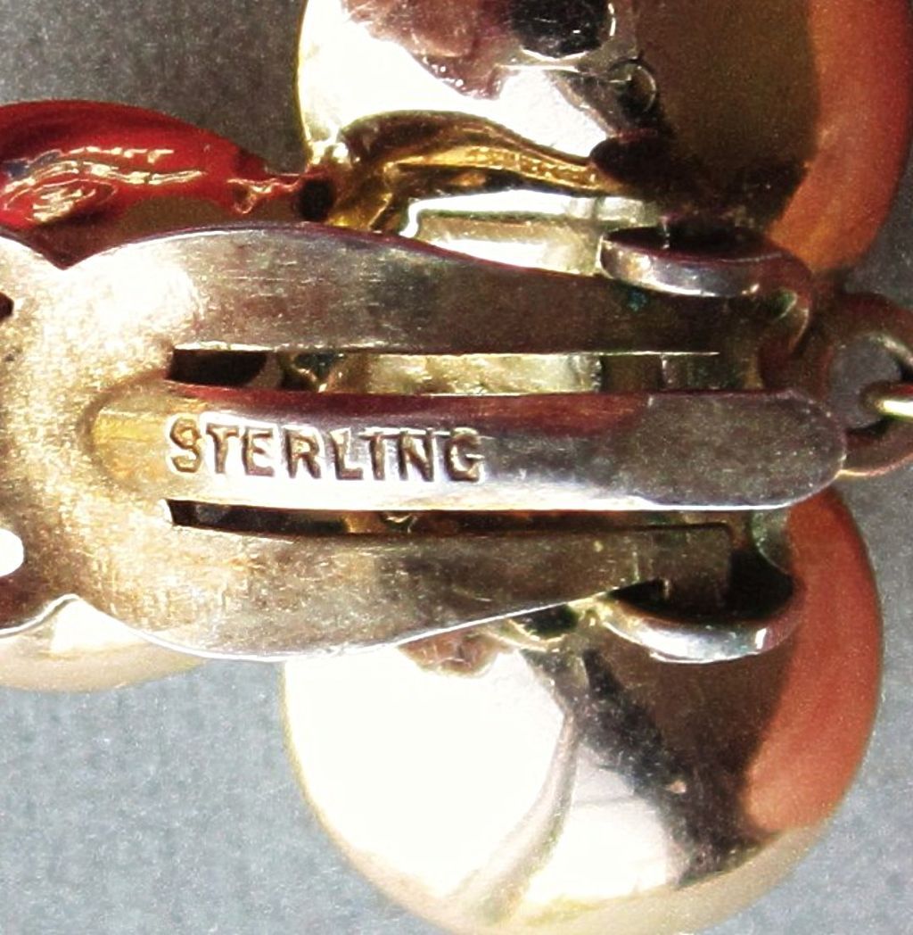Sterling Silver Gold Was Trefoil Cultured Pearl Earrings Sterling Silver Gold Was Trefoil Cultured Pearl Earrings