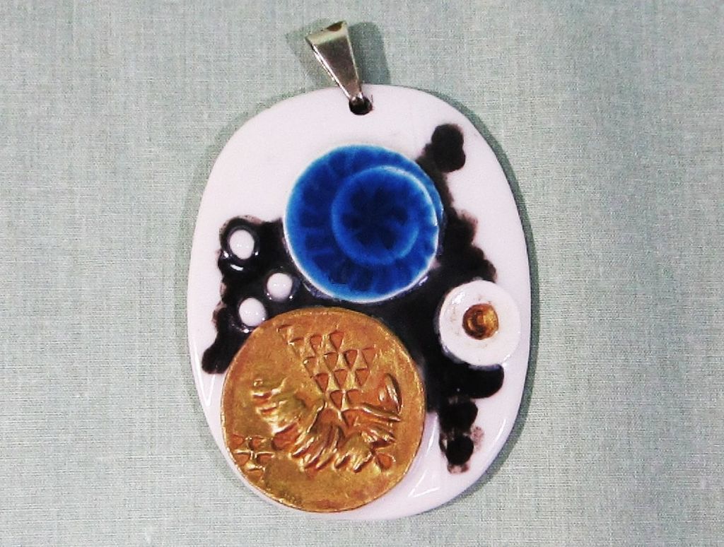 Royal Copenhagen Denmark Anton Michelsen Porcelain Sterling Pendant Royal Copenhagen Denmark Anton Michelsen Porcelain Sterling Pendant