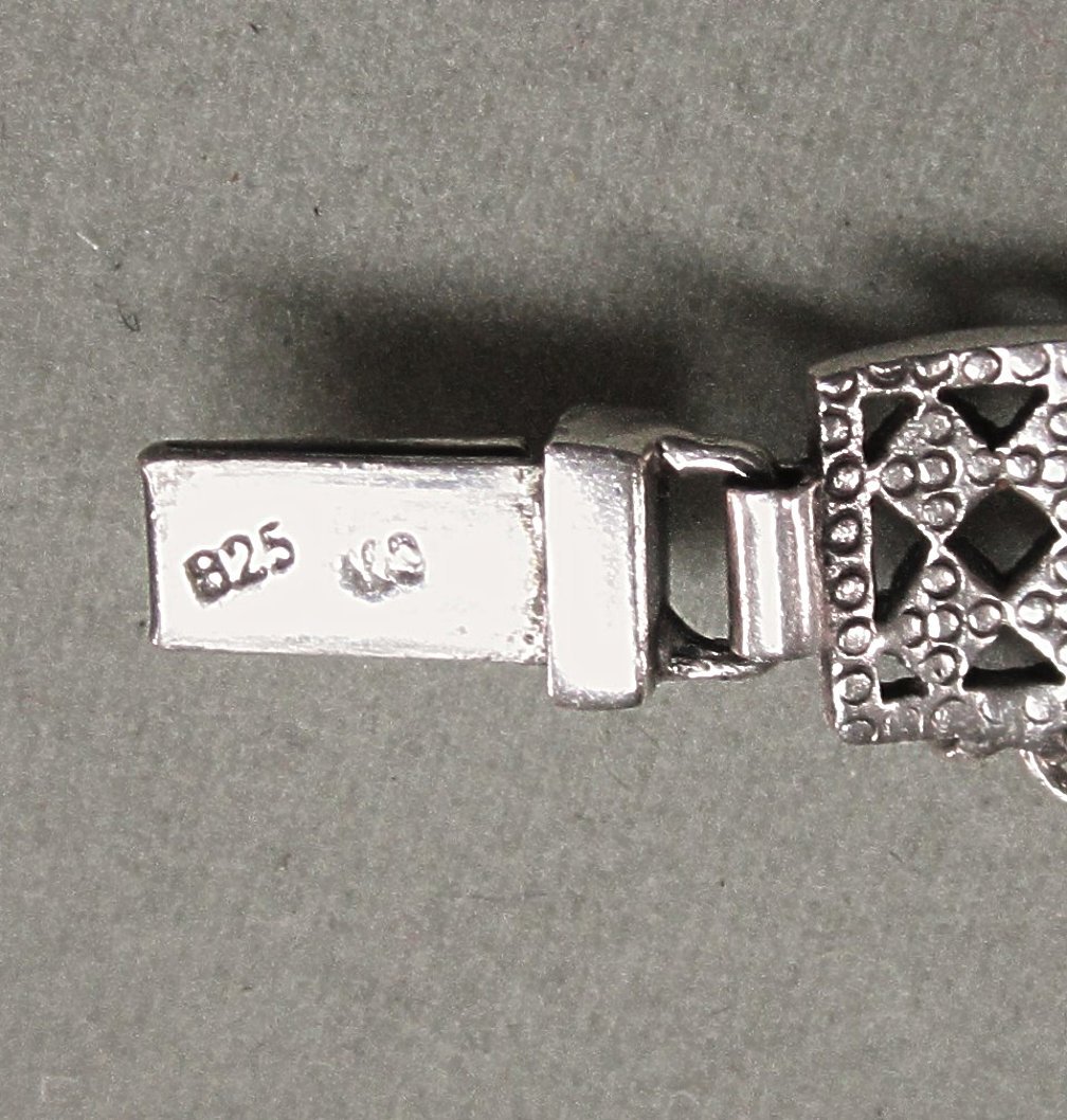 Older Sterling Silver and Marcasite Link Bracelet Older Sterling Silver and Marcasite Link Bracelet