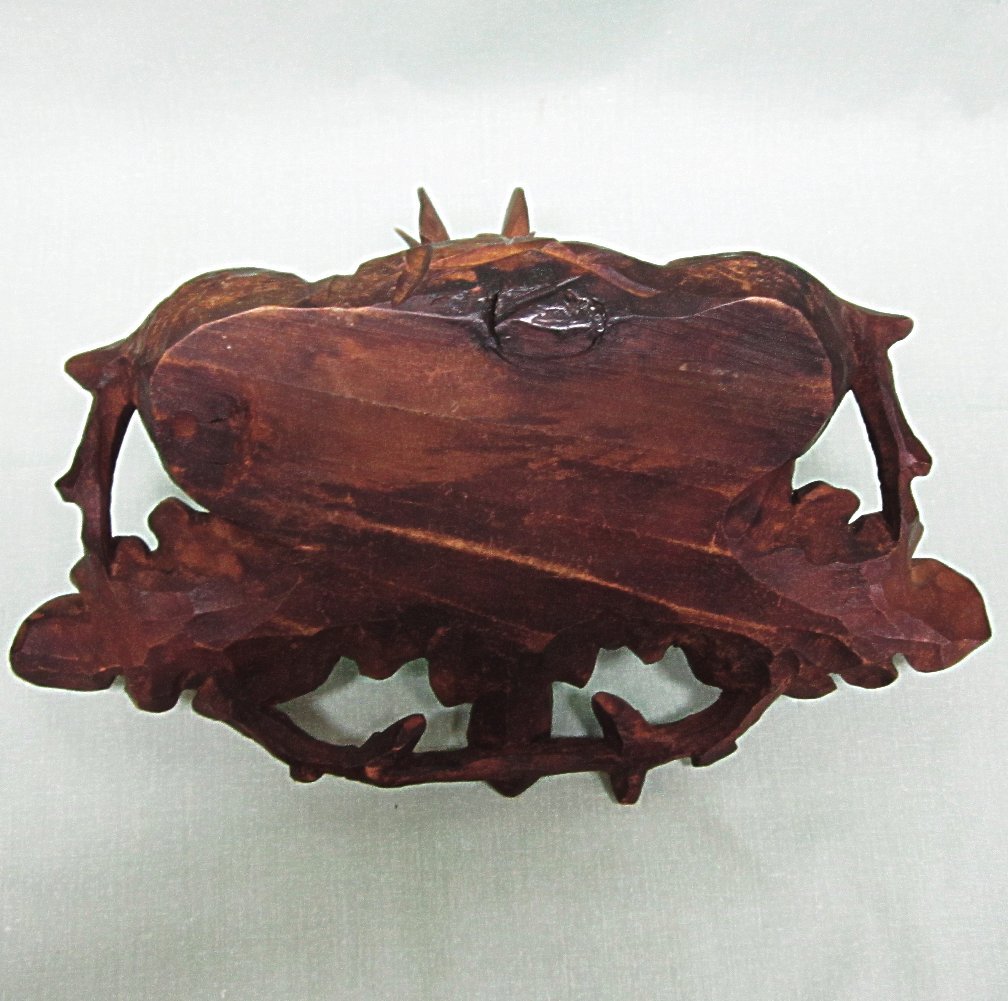 Antique Inkwell Inkstand Black Forest Germany Carved Wood Antique Inkwell Inkstand Black Forest Germany Carved Wood