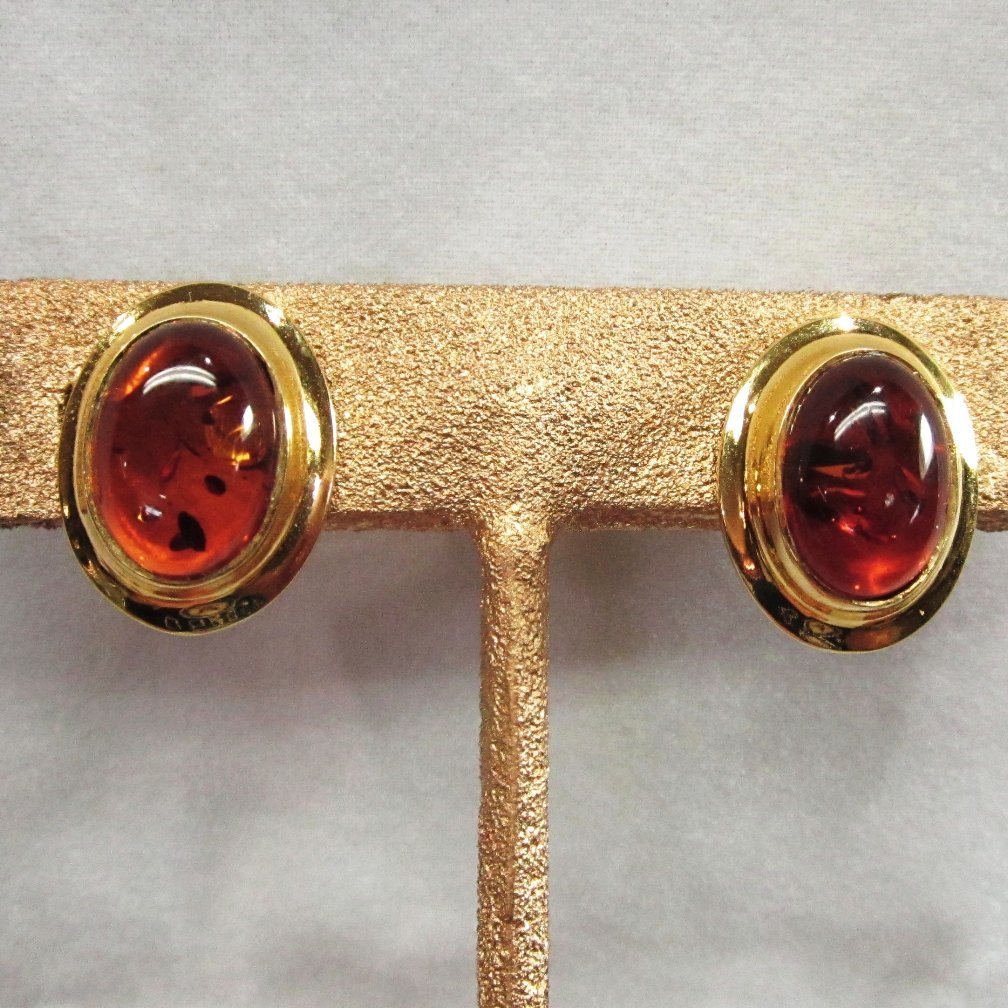 Sterling Silver and Amber Clip Earrings Sterling Silver and Amber Clip Earrings