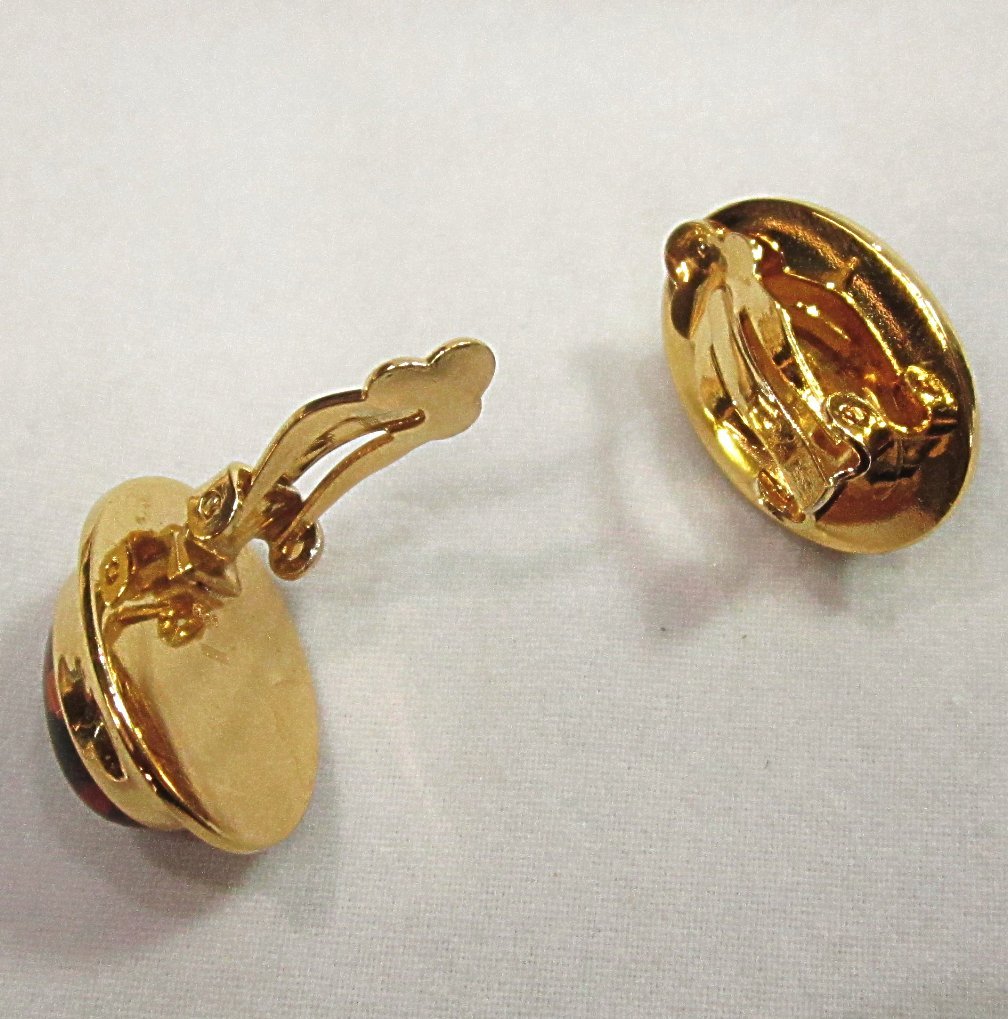 Sterling Silver and Amber Clip Earrings Sterling Silver and Amber Clip Earrings