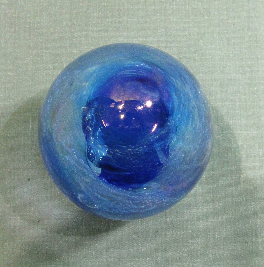 Jacob Glassworks Paperweight Mt St Helens Ash Egg Blue Jacob Glassworks Paperweight Mt St Helens Ash Egg Blue