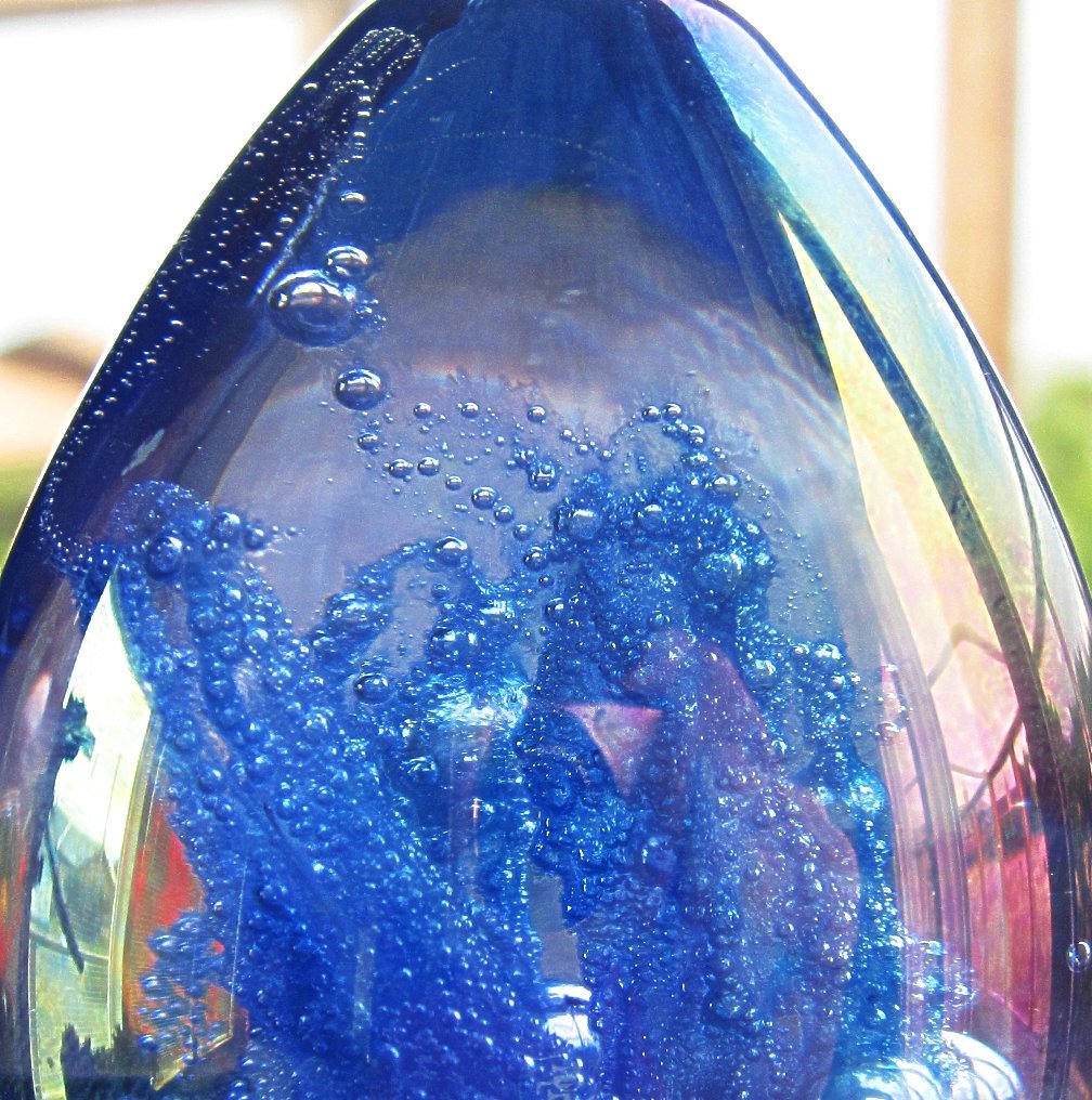 Jacob Glassworks Paperweight Mt St Helens Ash Egg Blue Jacob Glassworks Paperweight Mt St Helens Ash Egg Blue