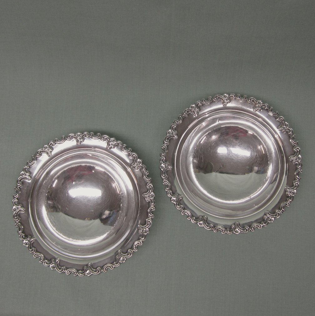 Gayer & Krauss Silverplated Alpaca Art Nouveau Footed Bowls Gayer & Krauss Silverplated Alpaca Art Nouveau Footed Bowls