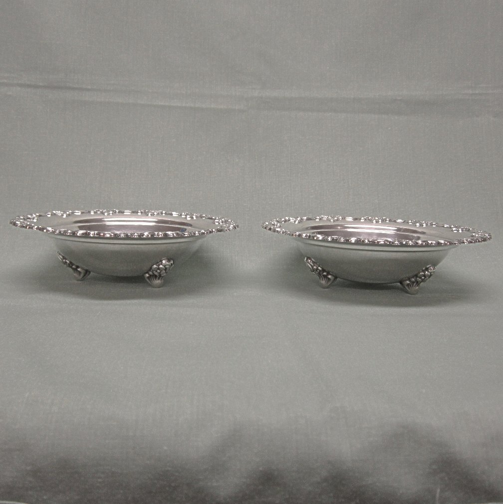 Gayer & Krauss Silverplated Alpaca Art Nouveau Footed Bowls Gayer & Krauss Silverplated Alpaca Art Nouveau Footed Bowls