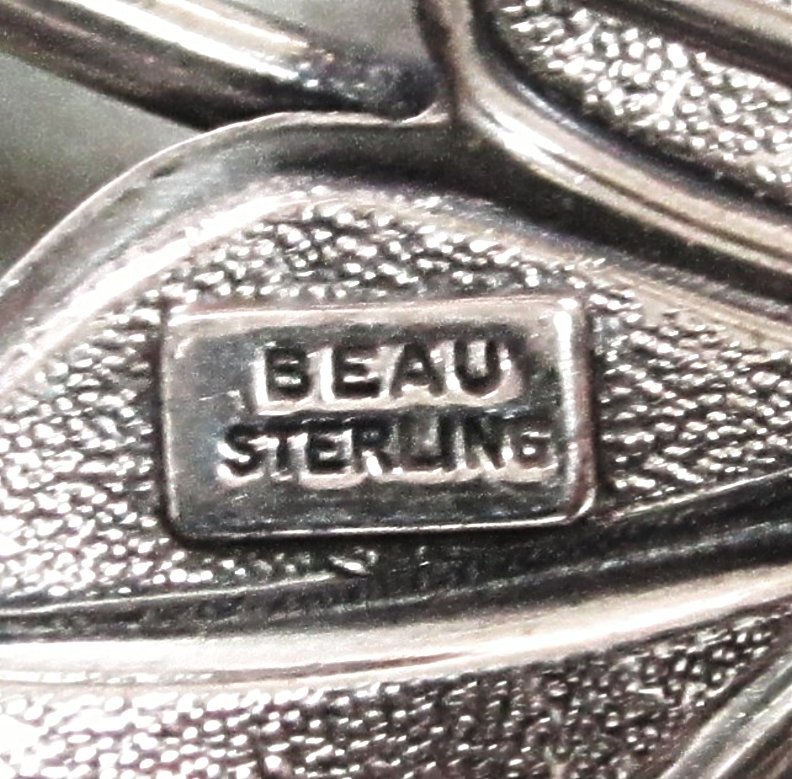 Beau Sterling Silver Lacy Leaf Pin and Earrings Beau Sterling Silver Lacy Leaf Pin and Earrings