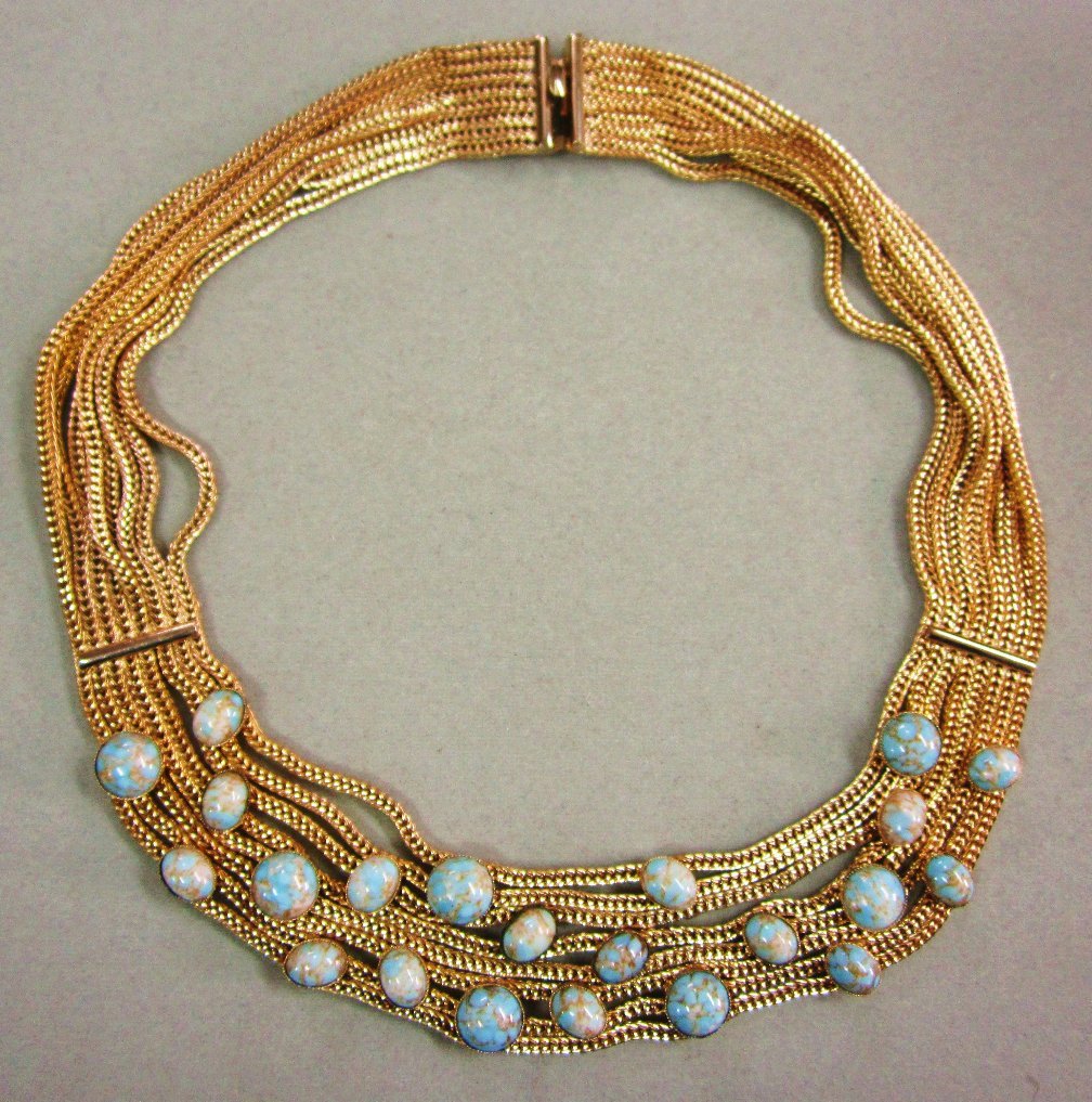 Goldtone Mesh Designer Bib Necklace Goldtone Mesh Designer Bib Necklace