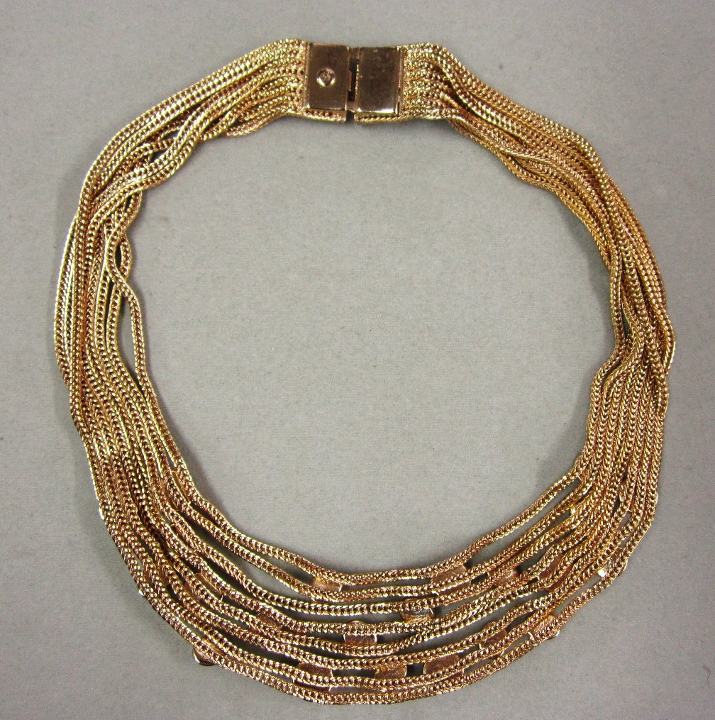 Goldtone Mesh Designer Bib Necklace Goldtone Mesh Designer Bib Necklace