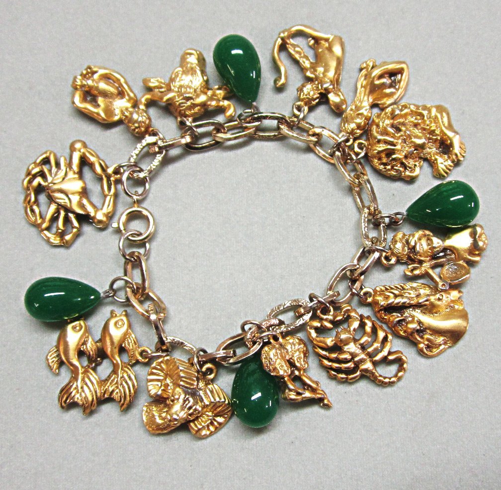 1960's Tortolani Zodiac Charm Bracelet 1960's Tortolani Zodiac Charm Bracelet