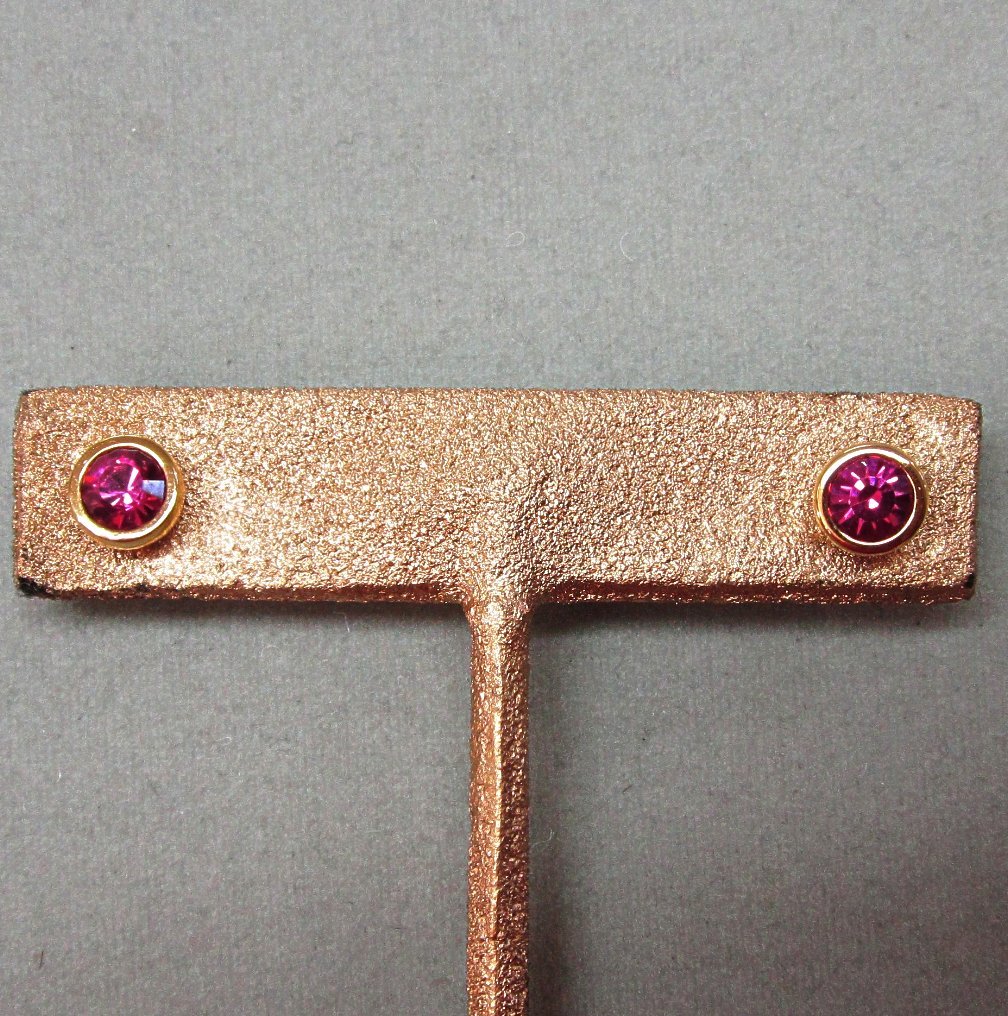 Vintage Fuchsia Swarovski Pierced Earrings on Original Card Vintage Fuchsia Swarovski Pierced Earrings on Original Card
