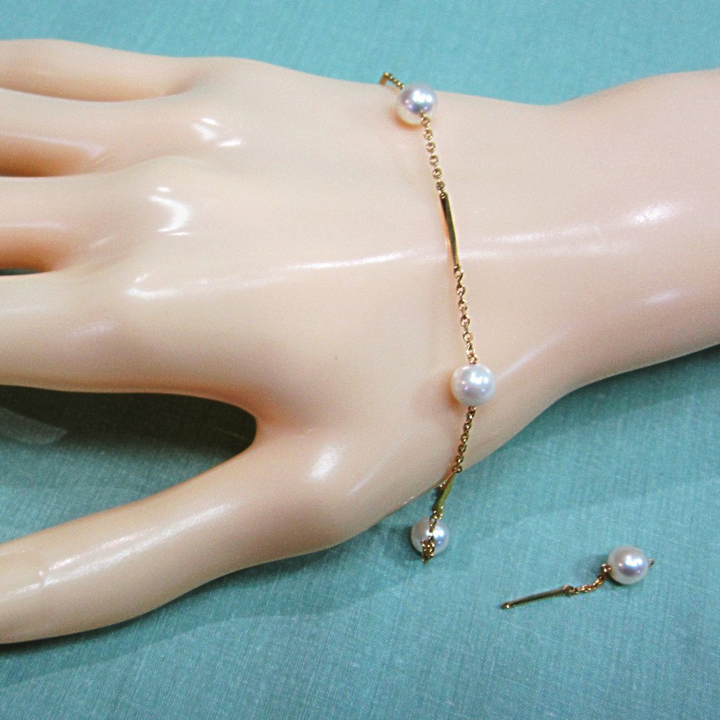 18K Gold Cultured Pearl Bracelet 18K Gold Cultured Pearl Bracelet